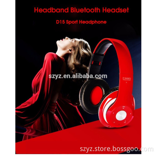 D15 Foldable Wireless Headphones Headband Fone Bluetooth Headset with Mic Support TF Card for iPhone 6 6S 7 Samsung Xiaomi